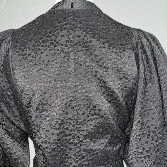 SAMSOE HARRIET SHORT PLAYSUIT JUMPSUIT ROMPER in BLACK FLOWER BALLOON SLEEVES -S - Picture 7 of 16